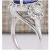 Image 3 : 4.80 CTW Natural Blue Tanzanite And Diamond Ring 18K Solid White Gold
