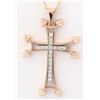 Image 1 : 0.30 CTW Natural Diamond Pendant In 14k Solid Rose Gold