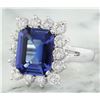 Image 2 : 5.06 CTW Tanzanite 14K White Gold Diamond Ring