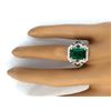 Image 5 : 4.43 CTW Natural Emerald 14K Solid White Gold Diamond Ring