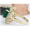 Image 3 : 6.94 CTW Natural Emerald 14K Solid Yellow Gold Diamond Ring