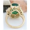 Image 4 : 6.94 CTW Natural Emerald 14K Solid Yellow Gold Diamond Ring