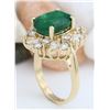 Image 5 : 6.94 CTW Natural Emerald 14K Solid Yellow Gold Diamond Ring