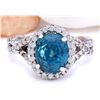 Image 1 : 6.99 CTW Natural Zircon 18K Solid White Gold Diamond Ring