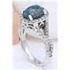 Image 4 : 6.99 CTW Natural Zircon 18K Solid White Gold Diamond Ring