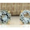 Image 1 : 3.00 CTW Natural Blue Aquamarine Earrings 14k Solid Yellow Gold