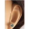 Image 3 : 3.00 CTW Natural Blue Aquamarine Earrings 14k Solid Yellow Gold