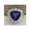 Image 1 : 11.21 CTW Natural Blue Tanzanite And Diamond Ring 14K Solid White Gold