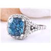 Image 2 : 7.10 CTW Natural Zircon 18K Solid White Gold Diamond Ring