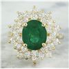 Image 1 : 5.90 CTW Emerald 18K Yellow Gold Diamond Ring