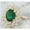 Image 2 : 5.90 CTW Emerald 18K Yellow Gold Diamond Ring