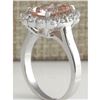 Image 3 : 3.76 CTW Natural Peach Morganite And Diamond Ring In 14K Solid White Gold