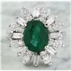 Image 1 : 4.05 CTW Emerald 18K White Gold Diamond Ring