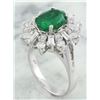 Image 3 : 4.05 CTW Emerald 18K White Gold Diamond Ring