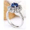 Image 4 : 2.50 CTW Natural Tanzanite 18K Solid White Gold Diamond Ring