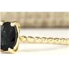 Image 2 : 1.00 CTW Natural Blue Sapphire Ring 18K Solid Yellow Gold