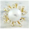 Image 1 : 0.80 CTW 13.10 Millimeter Pearl 18K Yellow Gold Diamond Ring
