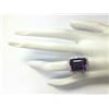 Image 4 : 15.12 CTW Natural Amethyst And Diamond Ring In 18K Solid White Gold