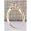 Image 3 : 1.20 CTW Natural Morganite And Diamond Ring In 18K Solid Yellow Gold