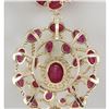 Image 2 : 48.75 CTW Natural African Ruby And Diamond Necklace In 14K Yellow Gold