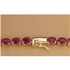 Image 3 : 48.75 CTW Natural African Ruby And Diamond Necklace In 14K Yellow Gold