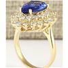 Image 3 : 4.73 CTW Natural Blue Tanzanite And Diamond Ring 18K Yellow Gold