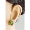 Image 5 : 4.72 CTW Peridot 18K White Gold Diamond Earrings