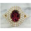 Image 1 : 2.43 CTW Tourmaline 14K yellow Gold Diamond Ring