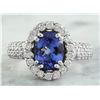 Image 1 : 3.64 CTW Tanzanite 14K White Gold Diamond Ring
