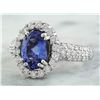 Image 2 : 3.64 CTW Tanzanite 14K White Gold Diamond Ring