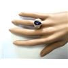 Image 4 : 6.75 CTW Natural Blue Tanzanite And Diamond Ring 14k Solid Yellow Gold