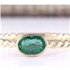 Image 1 : 0.50 CTW Natural Emerald And Diamond Ring In 18K Yellow Gold