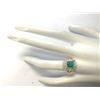 Image 4 : 2.31 CTW Natural Emerald And Diamond Ring 18K Solid Yellow Gold