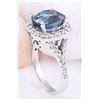 Image 4 : 7.10 CTW Natural Zircon 14K Solid White Gold Diamond Ring