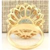 Image 4 : 10.28 CTW Natural Aquamarine And Diamond Ring In 18K Yellow Gold