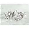 Image 2 : 0.80 CTW Diamond 14K White Gold Solitaire Stud Earrings