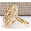 Image 3 : 10.15 CTW Natural Morganite 14K Solid Yellow Gold Diamond Ring