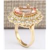 Image 5 : 10.15 CTW Natural Morganite 14K Solid Yellow Gold Diamond Ring