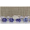Image 1 : 23.35CTW Natural Tanzanite And Diamond Bracelet In 14K Solid White Gold