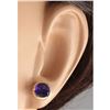 Image 3 : 3.00 CTW Natural Amethyst Earrings 18K Solid Yellow Gold