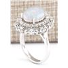 Image 3 : 4.20 CTW Natural Opal And Diamond Ring In18K White Gold