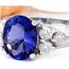 Image 2 : 3.01 CTW Natural Tanzanite 18K Solid White Gold Diamond Ring
