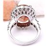 Image 3 : 13.50 CTW Natural Morganite 18K Solid White Gold Diamond Ring