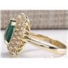 Image 3 : 5.27 CTW Natural Emerald And Diamond Ring 18K Solid Yellow Gold