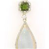 Image 1 : 8.39 CTW Natural Opal Tsavorite Diamond Pendant In 14k Solid Yellow Gold