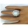 Image 5 : 4.20 CTW Natural Opal 18K Solid White Gold Diamond Ring