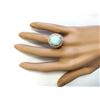 Image 4 : 7.20 CTW Natural Opal And Diamond Ring In 14k Yellow Gold