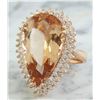 Image 2 : 14.42 CTW Morganite 14K Rose Gold Diamond Ring