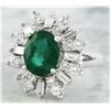 Image 2 : 4.05 CTW Emerald 14K White Gold Diamond Ring