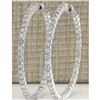 Image 1 : 2.68 CTW Natural Diamond Hoop Earrings 18K Solid White Gold